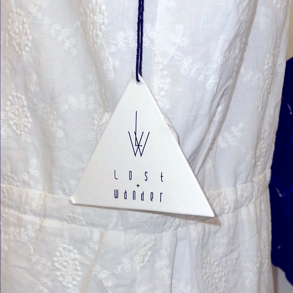 Lost + Wander White Plunge Neck Sundress - Picture 2 of 6